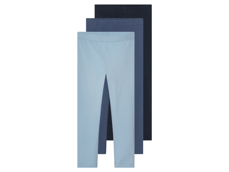lupilu® Dívčí legíny, 3 kusy (světle modrá / navy modrá / modrá, 110/116)