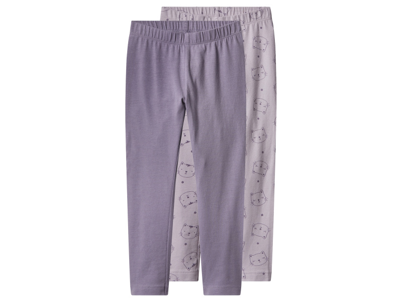 lupilu® Dívčí legíny, 2 kusy (lila fialová / šeříková, 98/104)