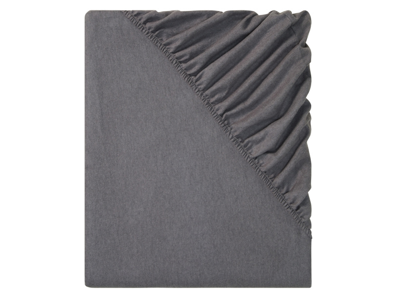 Livarno home Napínací prostěradlo z jemného flanelu, 180-200 x 200 cm (tmavě šedá)