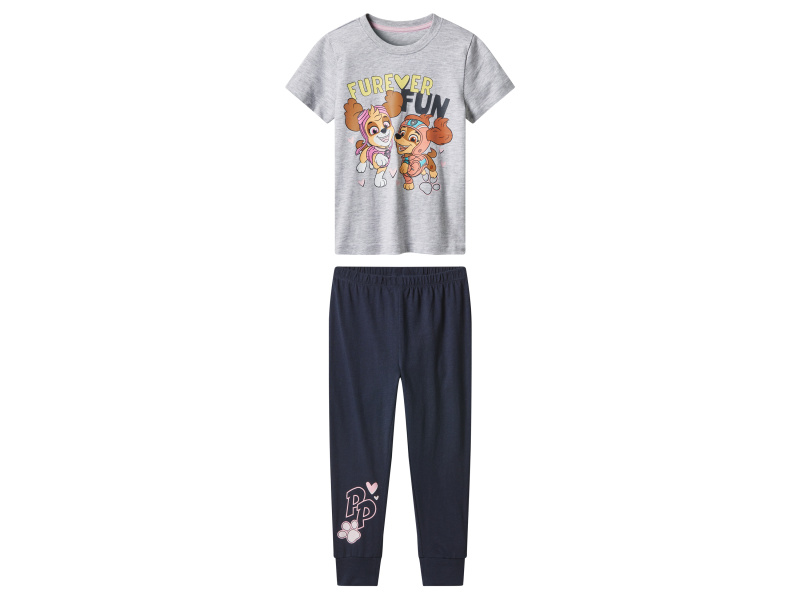 Dívčí pyžamo Tlapková patrola (šedá / navy modrá, 98/104)