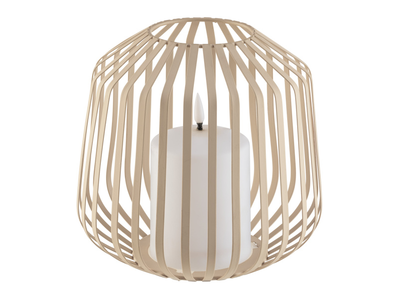 Livarno home LED svíčka v kovovém košíku (béžová)