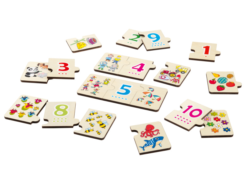 lupilu® Dřevěné puzzle (dřevěné puzzle s čísly)