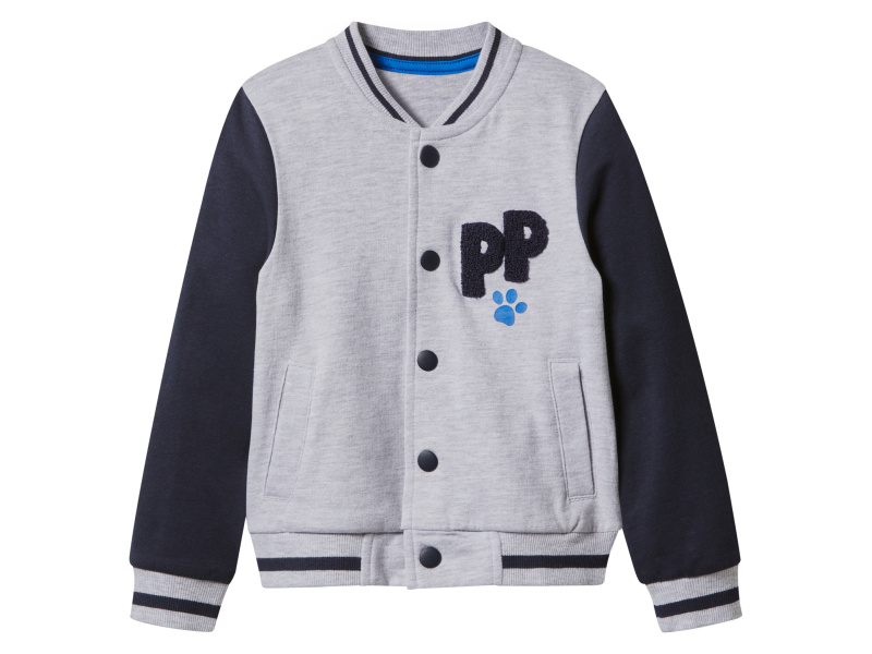 Dětská college bunda Tlapková patrola (šedá / navy modrá, 122/128)