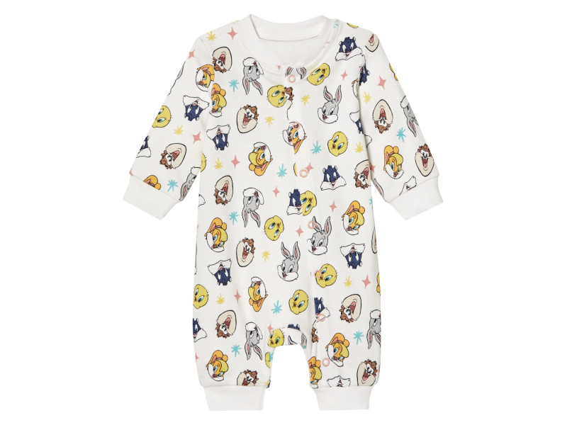 Dívčí overal na spaní s BIO bavlnou (bílá, 50/56)