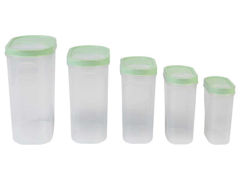 Silvercrest® Sada potravinových dóz, 5dílná (mintová)