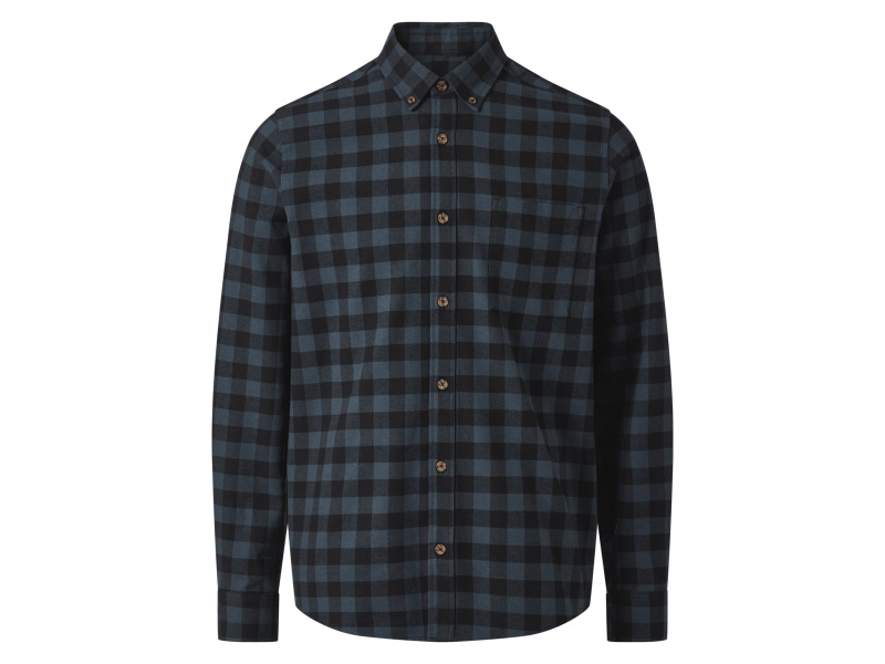 esmara Men Pánská volnočasová flanelová košile (černá / navy modrá, XL (43/44))