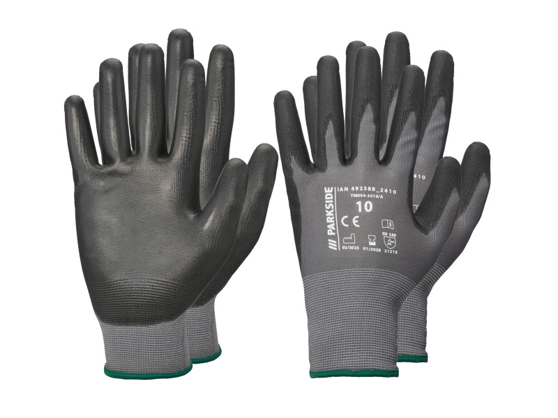 Parkside® Pracovní rukavice, 2 páry (antracitová/zelená, 10)