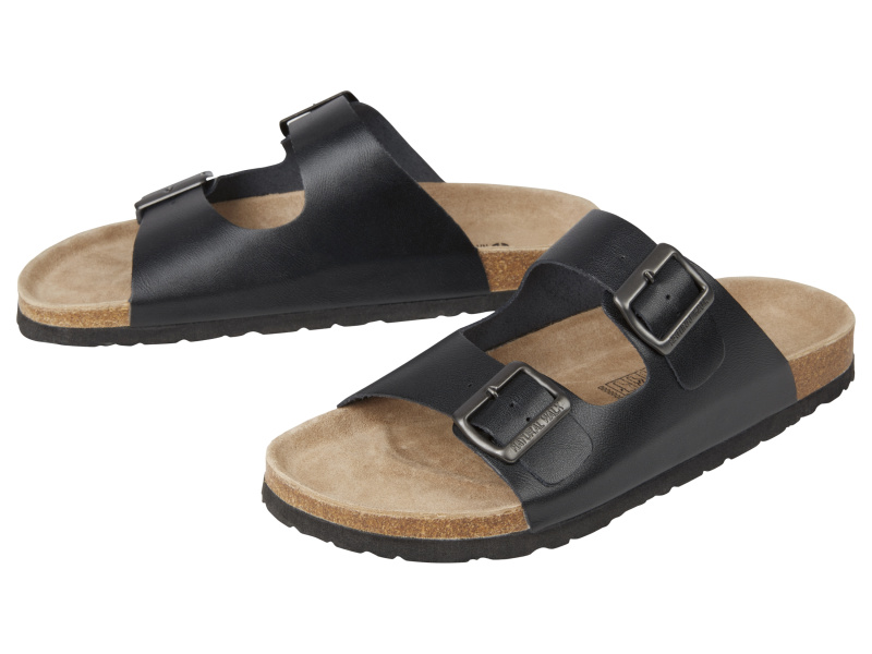 esmara® Pánské kožené pantofle (černá, 42)
