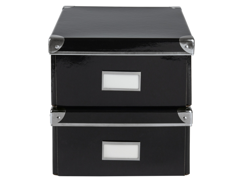 crelando® Úložný box / Sada úložných boxů, 2 kusy (A4x2, černá)