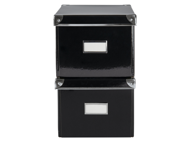 crelando® Úložný box / Sada úložných boxů, 2 kusy (DVDx2, černá)