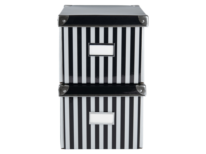 crelando® Úložný box / Sada úložných boxů, 2 kusy (DVDx2, černá/bílá)