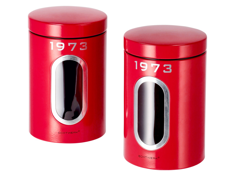 Silvercrest® Sada retro potravinových dóz 1973, 2dílná (červená)