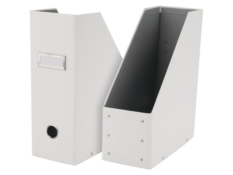crelando® Stojan na spisy / kancelářský box / držák na tužky (stojan na spisy nebo časopisy, bílá)