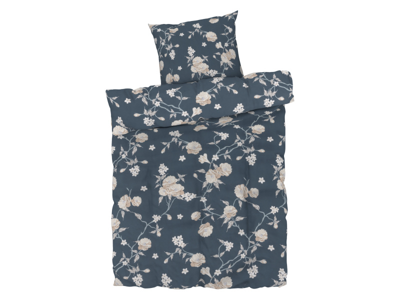 Livarno home Ložní povlečení z mikrovláknitého saténu, 140 x 200 cm, 70 x 90 cm (navy modrá)