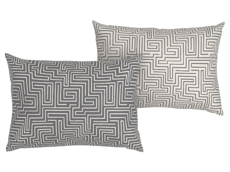 Livarno home Potah na polštář z mikrovláknitého saténu, 50 x 60 cm, 2 kusy (geometrický vzor)