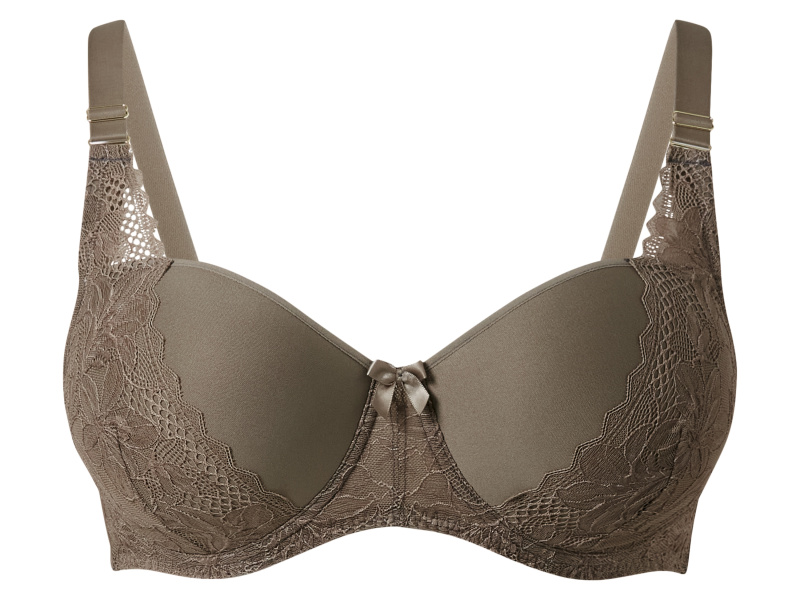esmara® Dámská podprsenka s krajkou Spacer (khaki, 95D)