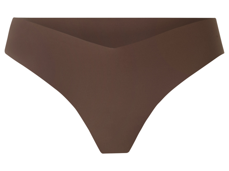 esmara® Dámské bezešvé kalhotky Tanga, 3 kusy (hnědá, M(40/42))
