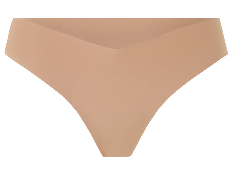 esmara® Dámské bezešvé kalhotky Tanga, 3 kusy (světle hnědá, S(36/38))