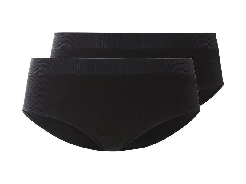 esmara® Dámské bezešvé kalhotky Hipster, 2 kusy (černá, S(36/38))