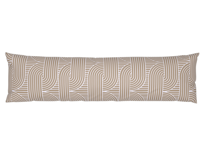 Livarno home Potah na polštář na spaní na boku, 40 x 145 cm (vzorovaná šedohnědá / bílá)