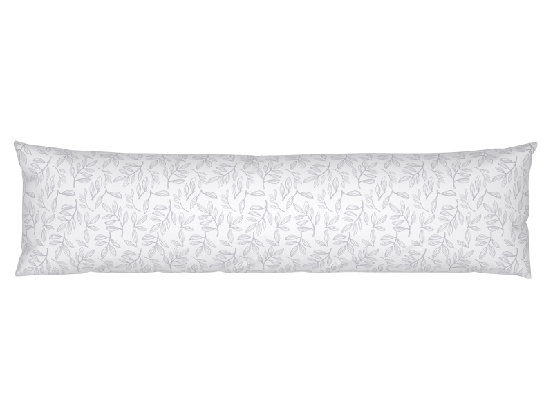 Livarno home Potah na polštář na spaní na boku, 40 x 145 cm (listy/bílá)