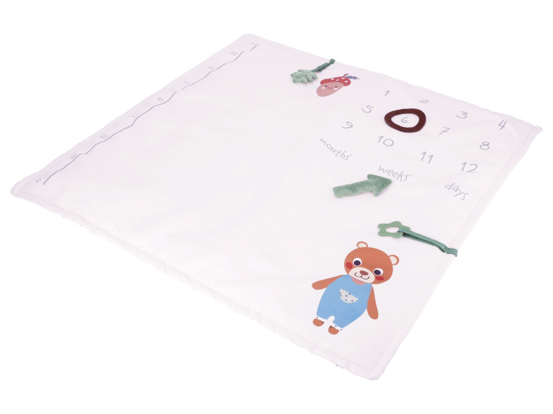 lupilu® Dětská deka s milníky, 90 x 90 cm (béžová/unisex)