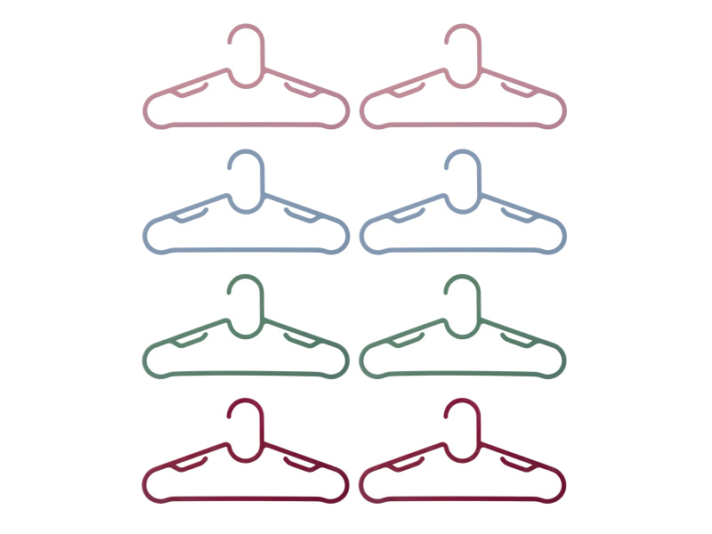 Sada dětských šatních ramínek, 8dílná