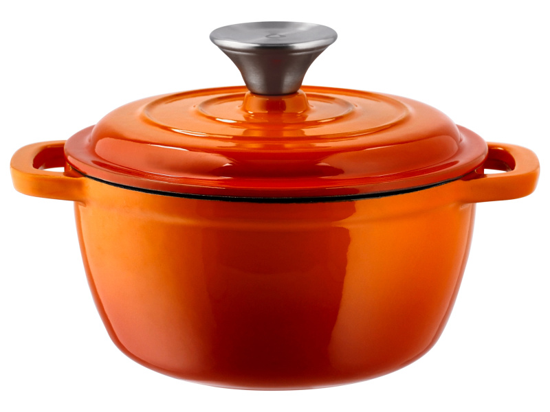 Silvercrest® Litinový hrnec, Ø 16 cm (oranžová)