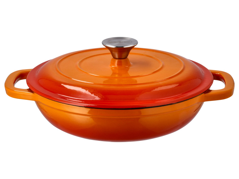Silvercrest® Litinová servírovací pánev, Ø 25 cm (oranžová)