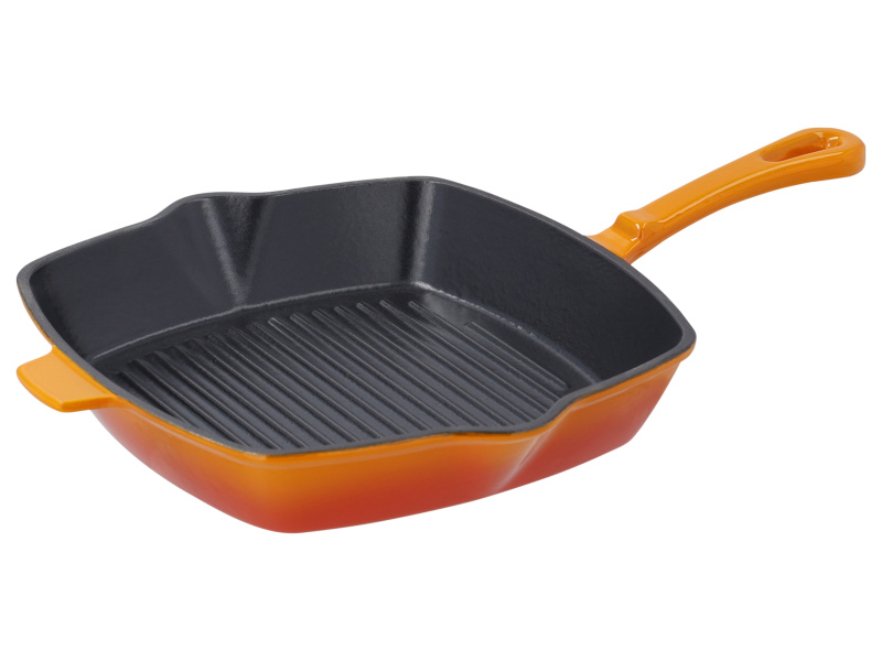 Silvercrest® Litinová grilovací pánev, Ø 24 cm (oranžová)