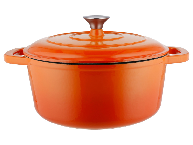 Silvercrest® Litinový hrnec, Ø 28 cm (oranžová)