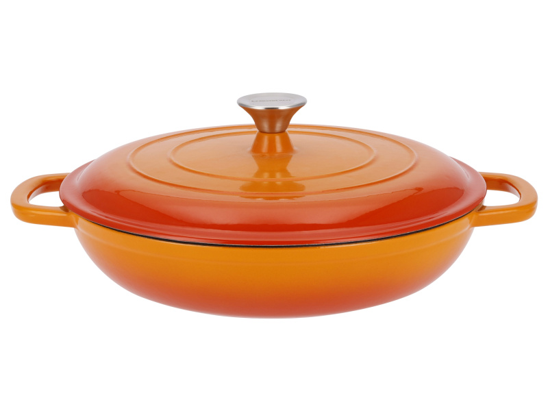 Silvercrest® Litinová servírovací pánev, Ø 30 cm (oranžová)