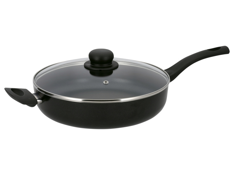 Silvercrest® Hliníková pánev s poklicí Alu Noir, Ø 28 cm
