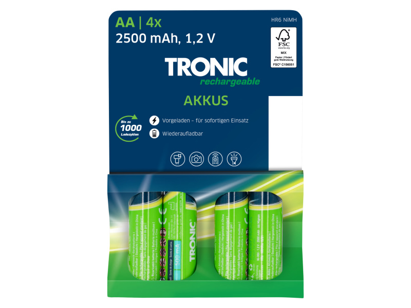 Tronic® Nabíjecí baterie Ni-MH Ready 2 Use, 4 kusy (aku AA)