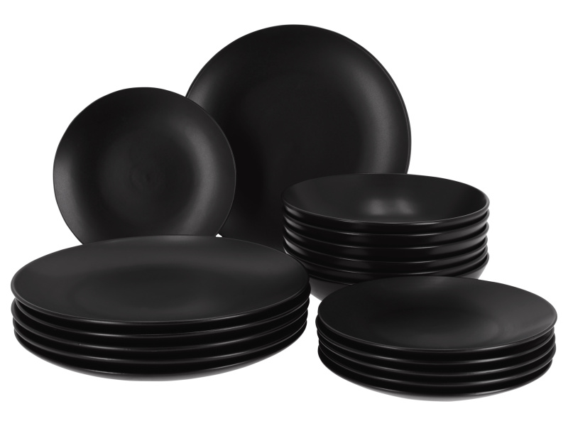 Silvercrest® Sada nádobí, 18dílná (černá)