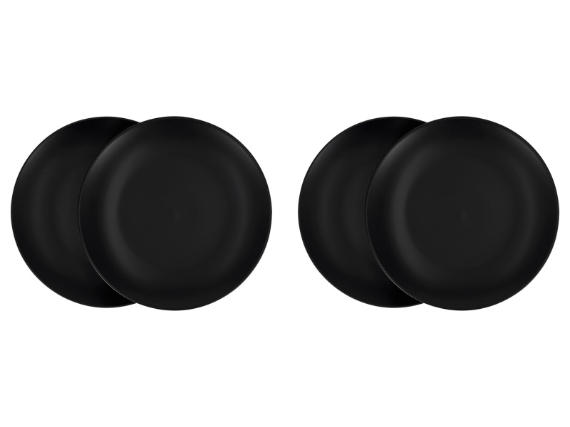 Silvercrest® Sada jídelních / polévkových talířů, 4dílná (jídelní talíř/černý)