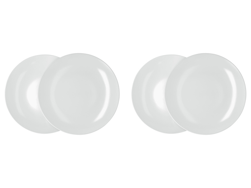 Silvercrest® Sada jídelních / polévkových talířů, 4dílná (jídelní talíř/bílý)