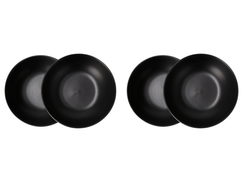 Silvercrest® Sada jídelních / polévkových talířů, 4dílná (polévkový talíř/černá)