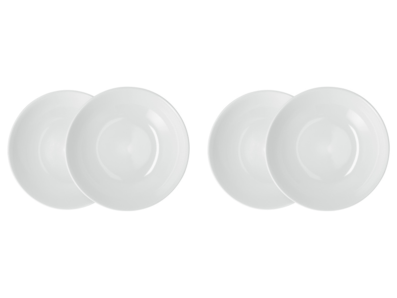 Silvercrest® Sada jídelních / polévkových talířů, 4dílná (polévkový talíř/bílý)