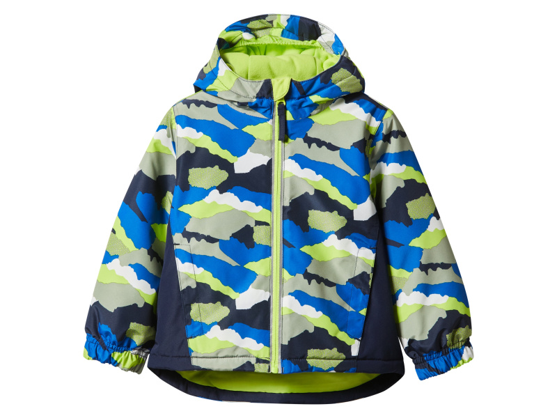 Lupilu® Dětská lyžařská bunda (Vzorované/limetkové/navy, 86/92)