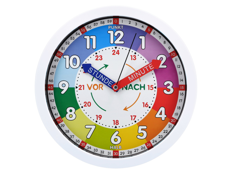 lupilu® Dětské nástěnné hodiny s hodinovým strojkem Quartz (bílá)