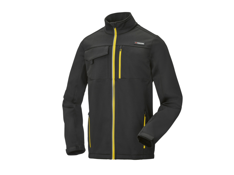 Parkside® Pánská pracovní softshellová bunda (černá/žlutá, M (48/50))