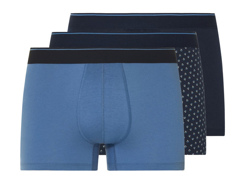 esmara Men Pánské boxerky, 3 kusy (navy modrá / tmavě modrá / modrá, 7/Xl)