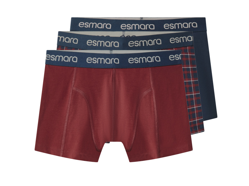 esmara Men Pánské boxerky, 3 kusy (navy modrá / červená, 5/M)