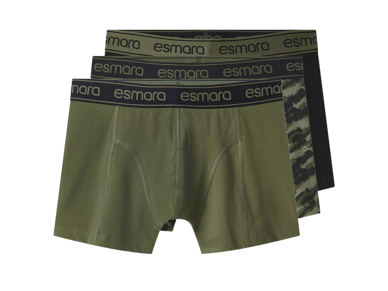 esmara Men Pánské boxerky, 3 kusy (černá/zelená, 5/M)