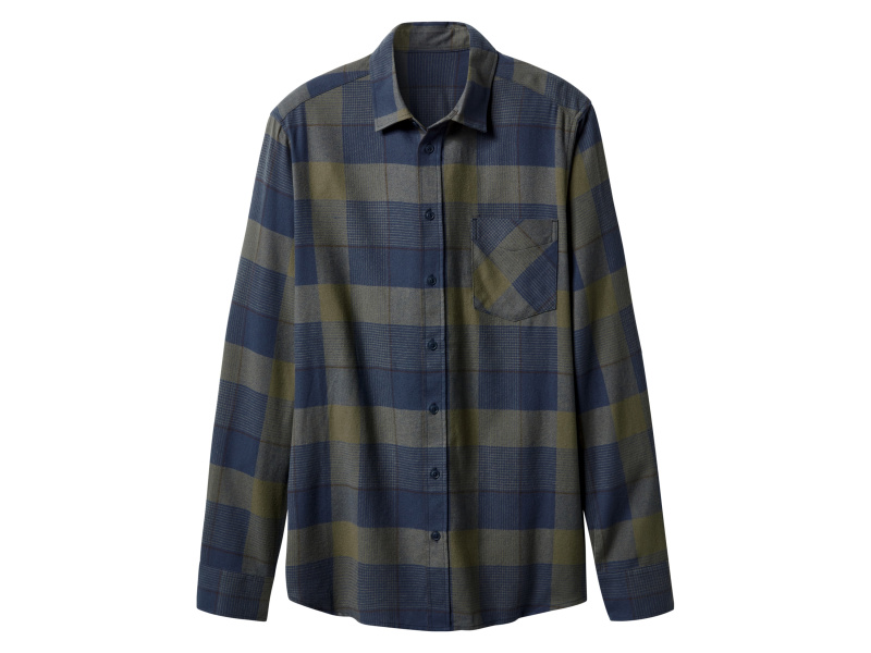 esmara Men Pánská flanelová volnočasová košile (kostka / navy modrá / khaki, XL (43/44))