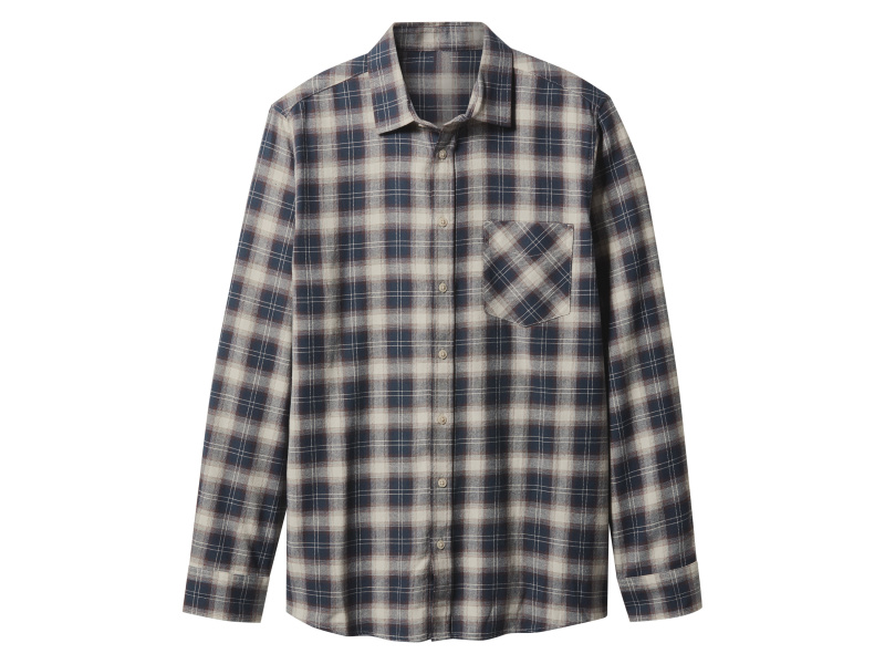 esmara Men Pánská flanelová košile (kostka / navy modrá / béžová, Xxl(45/46))