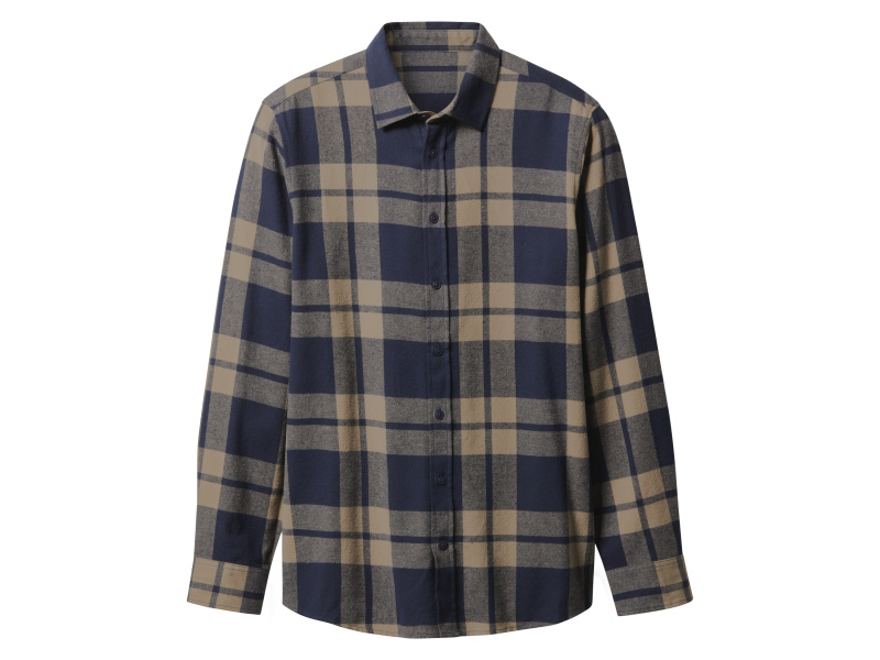esmara Men Pánská flanelová košile (kostka velká / navy modrá / hnědá, Xl(43/44))