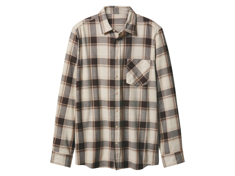 esmara Men Pánská flanelová košile (kostka/hnědá/béžová, L(41/42))