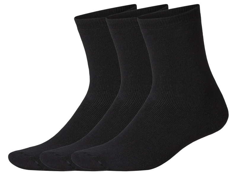 esmara® Pánské termo ponožky s BIO bavlnou, 3 páry (černá, 43-46)